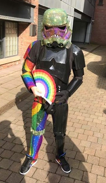 Rainbow gemstone Shadowtrooper at Manchester Pride 2017